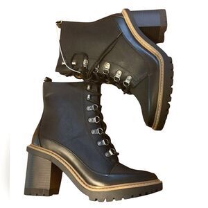 A New Day Women's Black Lace Up Boots "Tessa"